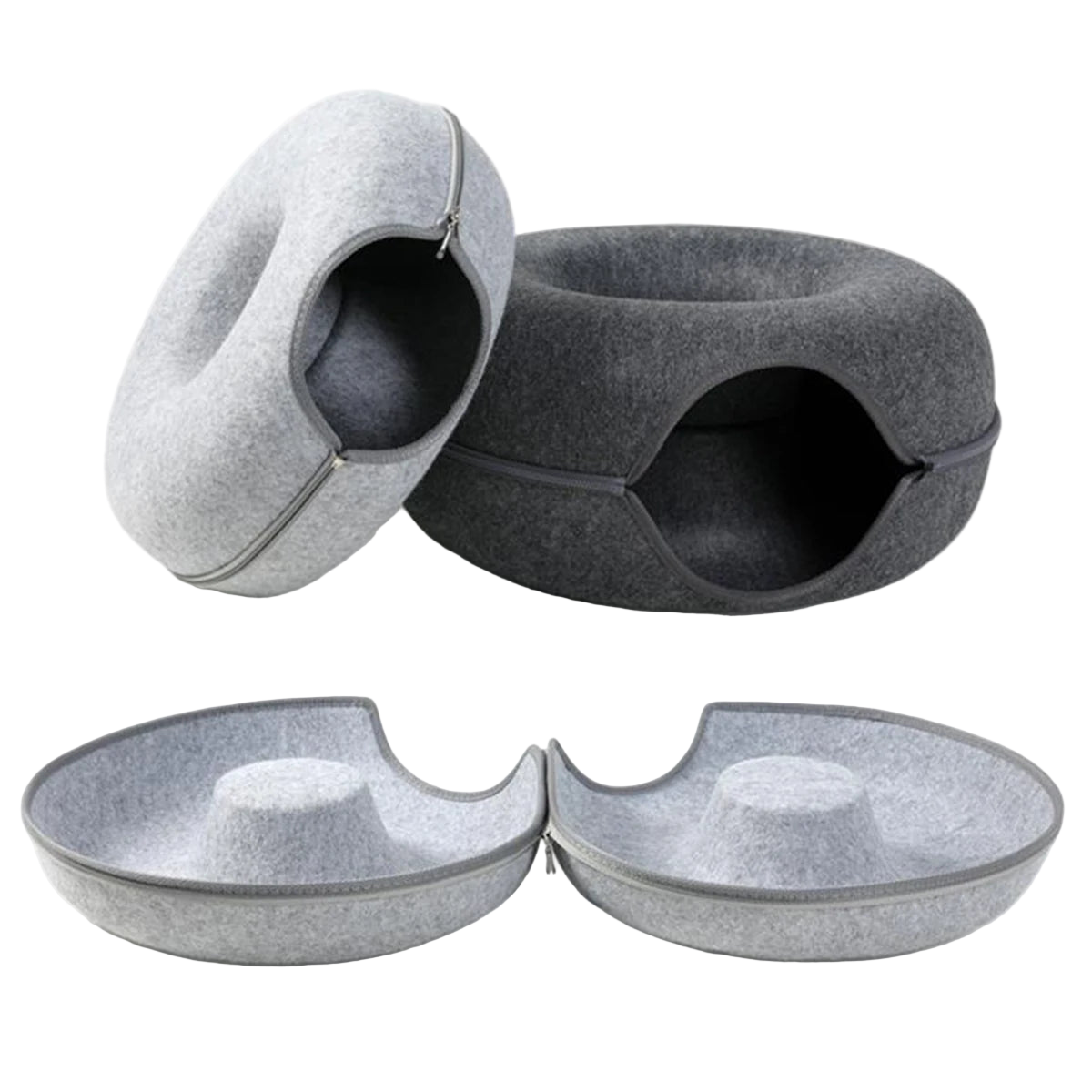 Uspokajające legowisko dla zwierząt w kształcie pączka