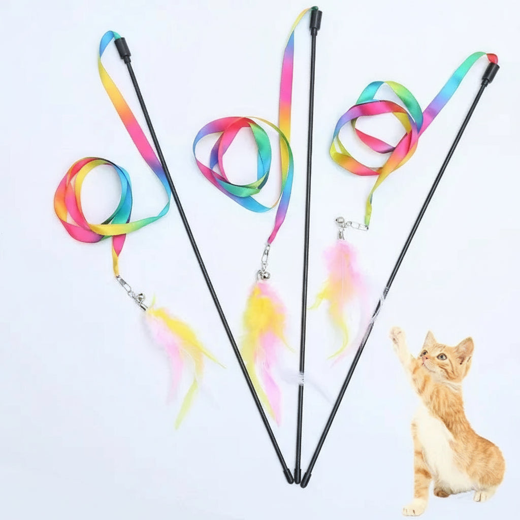 Wędka dla kota z piórkami