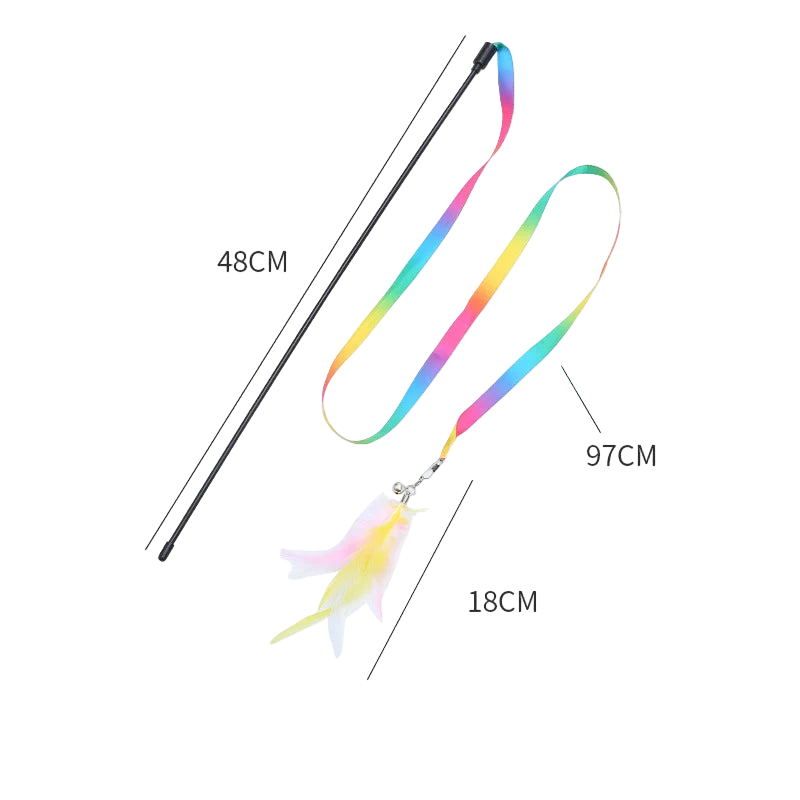 Wędka dla kota z piórkami